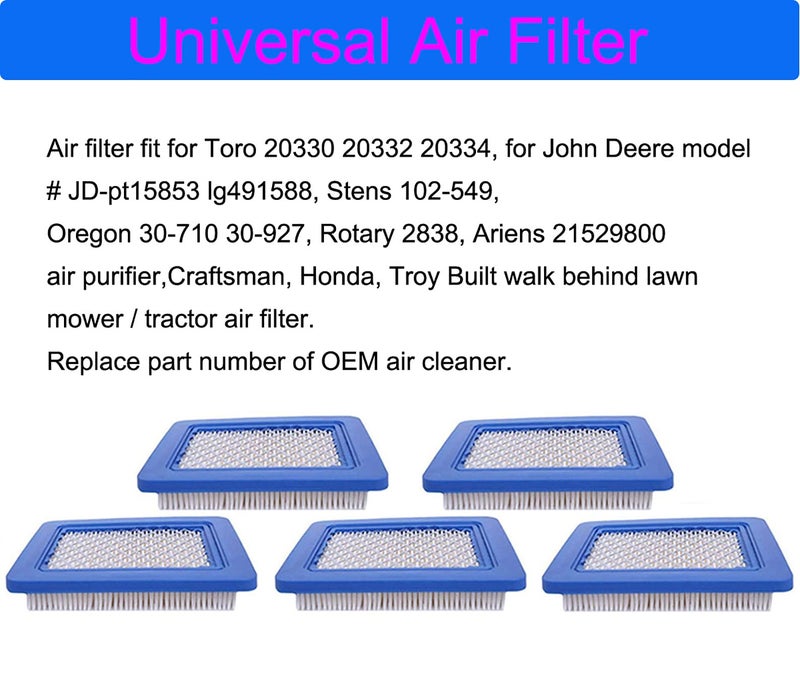 KAKO 491588s Air Filter for Briggs and Stratton Air Filter(5 Pcs) Compatible with Briggs and Stratton 491588, Toro 20332, Craftsman 3364 Lawn Mower Air Filter with 2 Pcs 5062K Spark Plug - Image 5